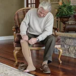 Cipzáras bézs kompressziós zokni - L/XL